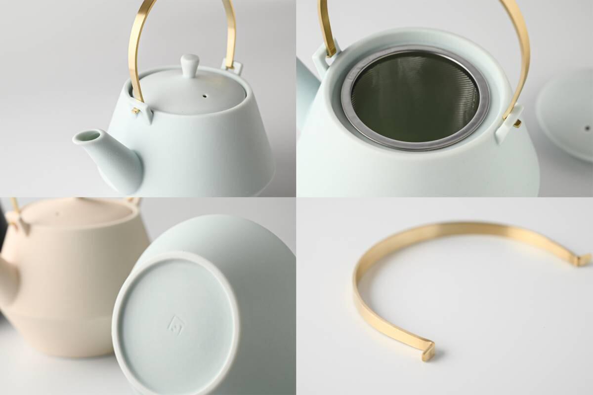 美濃燒|Frustum 陶瓷茶壺 白藍釉-茶道具-晋山窯ヤマツ-七時雜貨 700zakka