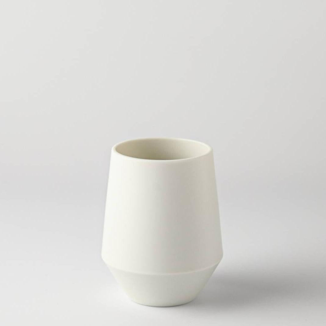 美濃燒|Frustum 陶瓷茶杯 白釉-杯壺器具-晋山窯ヤマツ-七時雜貨 700zakka
