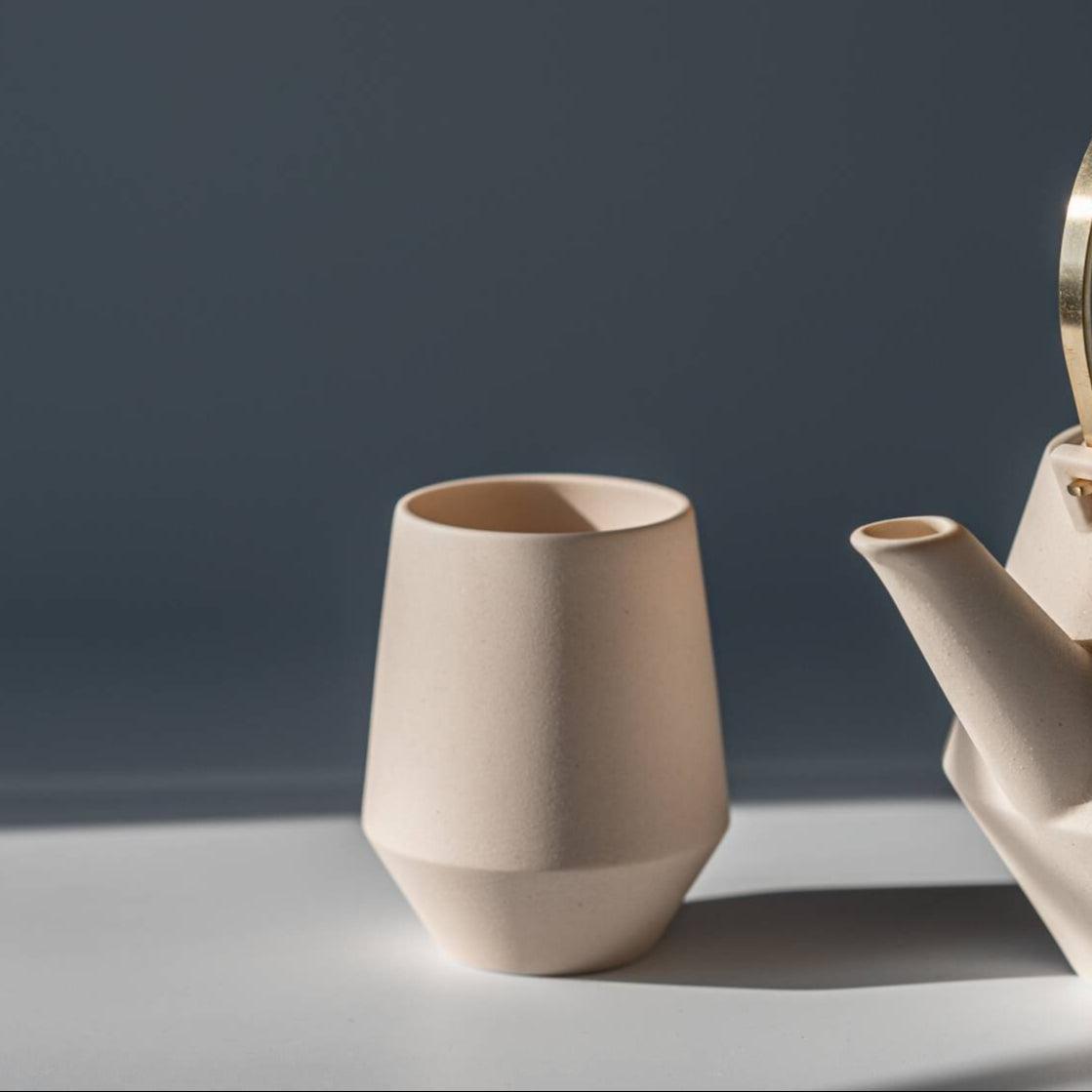 美濃燒|Frustum 陶瓷茶杯 素燒釉-杯壺器具-晋山窯ヤマツ-七時雜貨 700zakka