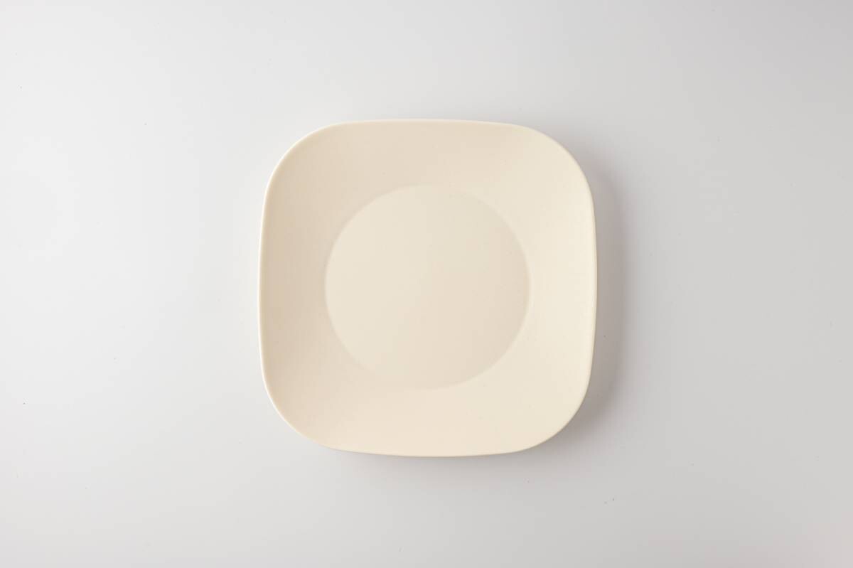 美濃燒|KONARE Moment 陶瓷方形碟 白色-餐桌食器-晋山窯ヤマツ-七時雜貨 700zakka