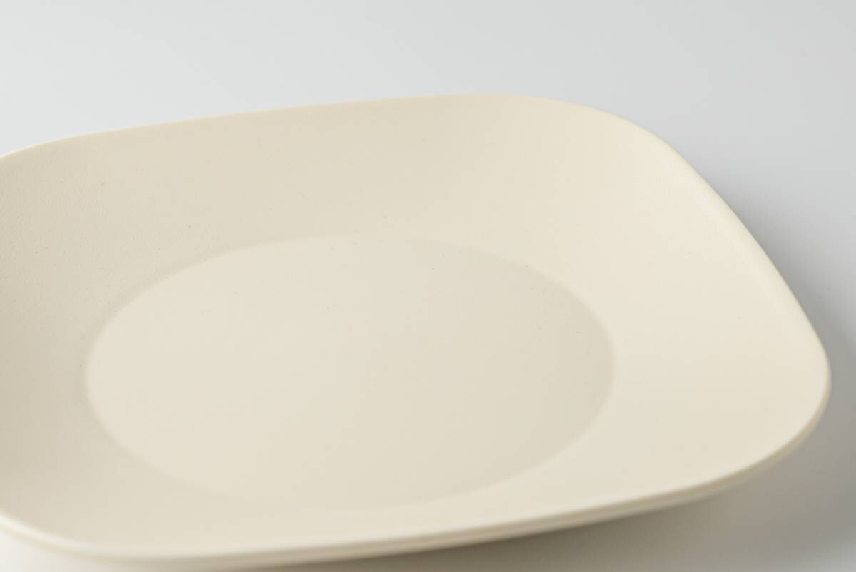 美濃燒|KONARE Moment 陶瓷方形碟 白色-餐桌食器-晋山窯ヤマツ-七時雜貨 700zakka