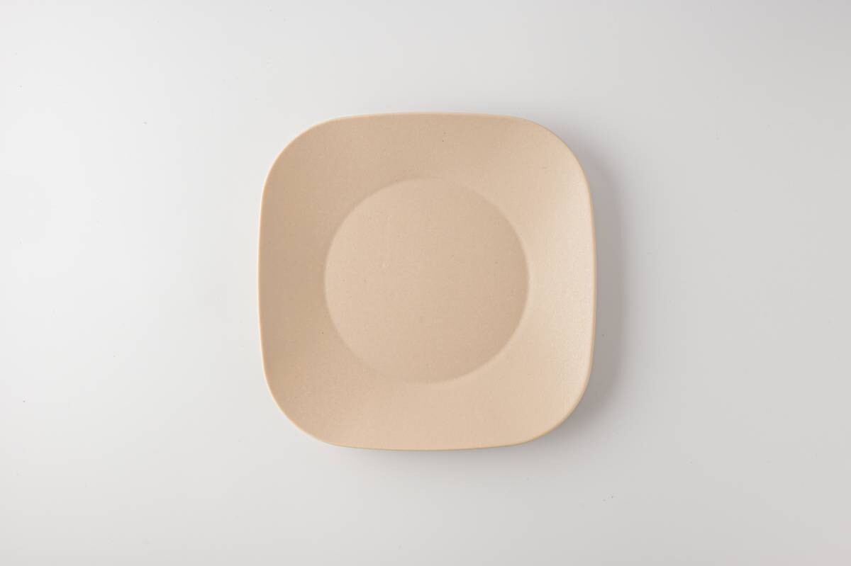 美濃燒|KONARE Moment 陶瓷方形碟 米色-餐桌食器-晋山窯ヤマツ-七時雜貨 700zakka