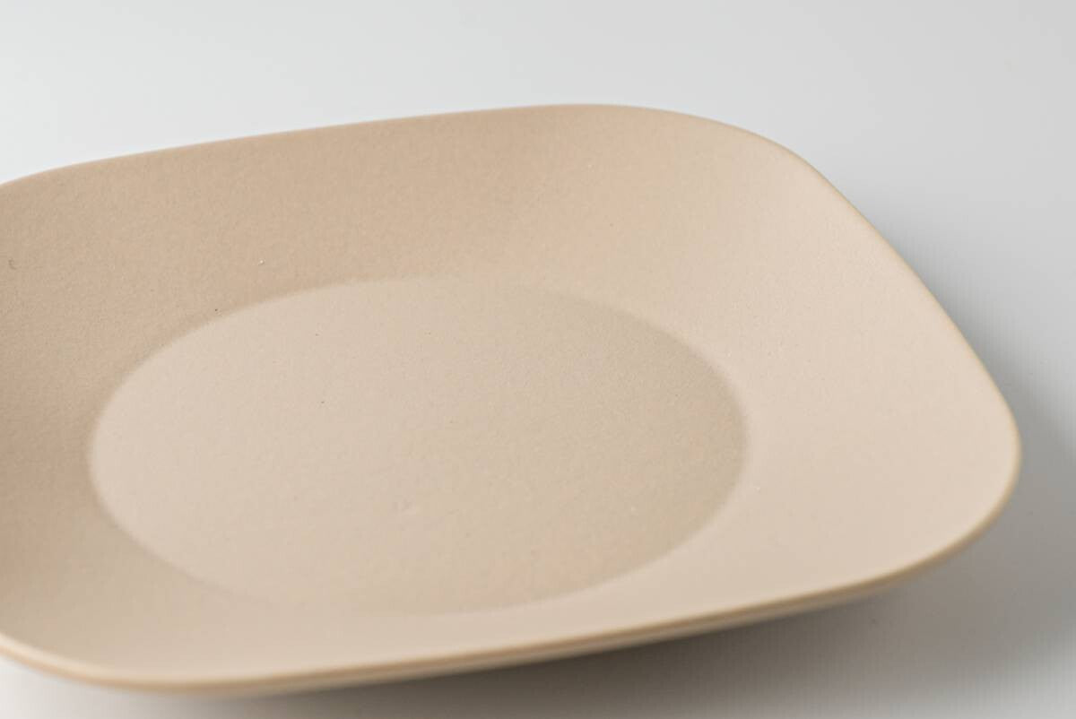 美濃燒|KONARE Moment 陶瓷方形碟 米色-餐桌食器-晋山窯ヤマツ-七時雜貨 700zakka