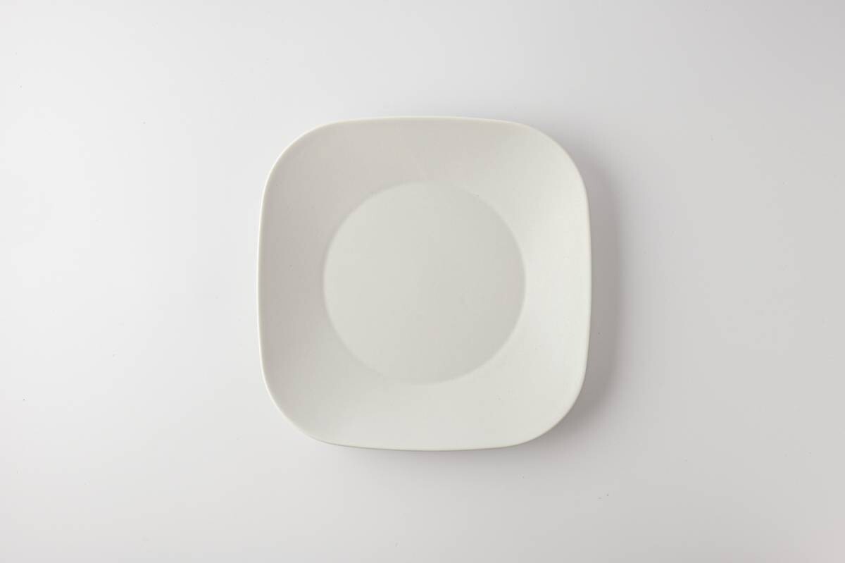 美濃燒|KONARE Moment 陶瓷方形碟 淺灰色-餐桌食器-晋山窯ヤマツ-七時雜貨 700zakka