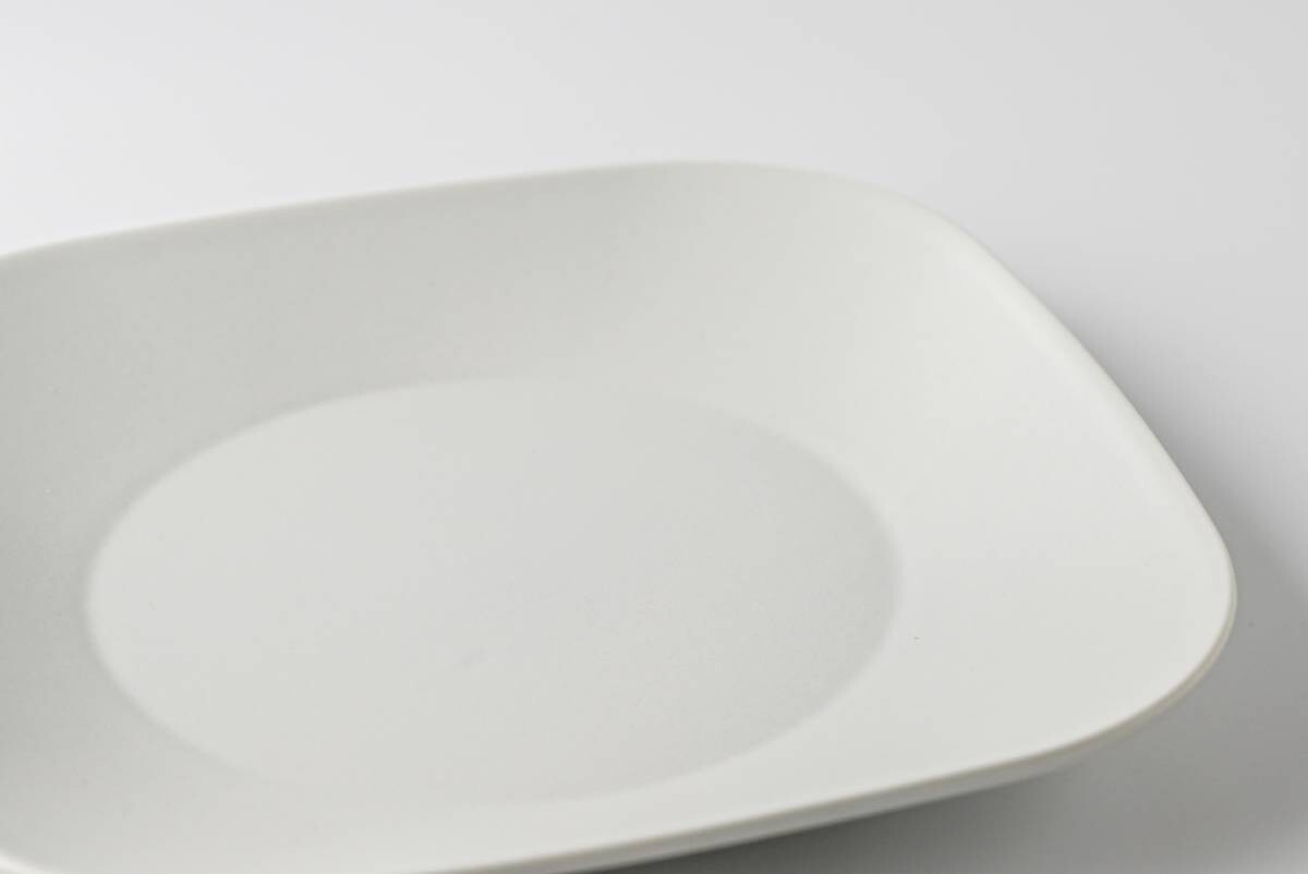 美濃燒|KONARE Moment 陶瓷方形碟 淺灰色-餐桌食器-晋山窯ヤマツ-七時雜貨 700zakka