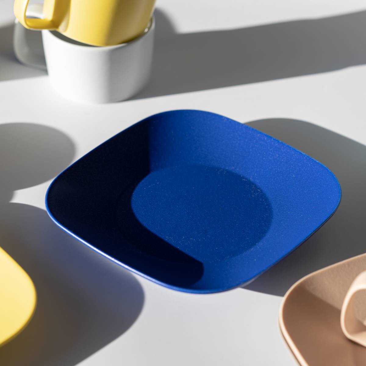 美濃燒|KONARE Moment 陶瓷方形碟 藍色-餐桌食器-晋山窯ヤマツ-七時雜貨 700zakka