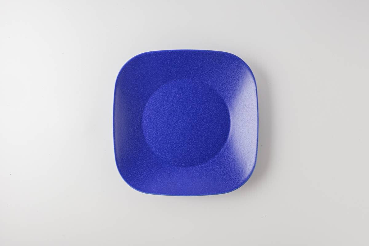 美濃燒|KONARE Moment 陶瓷方形碟 藍色-餐桌食器-晋山窯ヤマツ-七時雜貨 700zakka