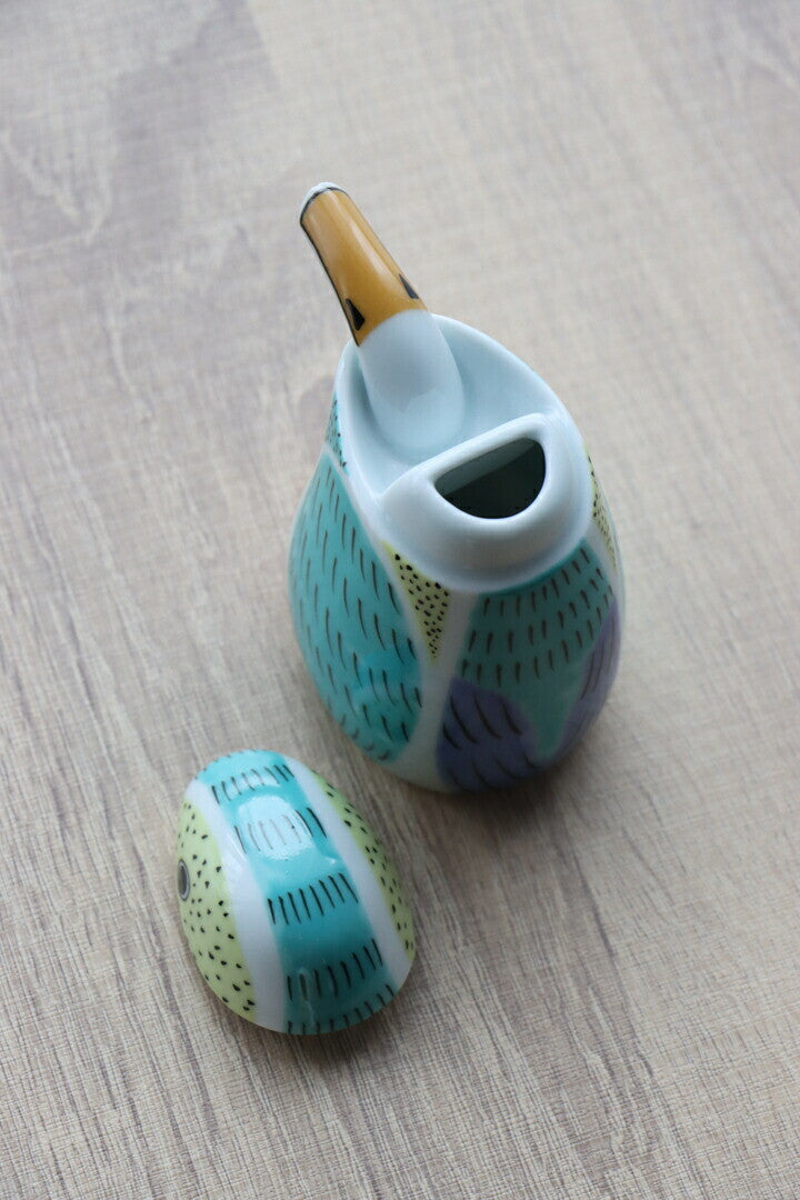 有田燒|陶瓷醬油瓶 唐草翠鳥(綠)-廚房用品-幸楽窯-七時雜貨 700zakka