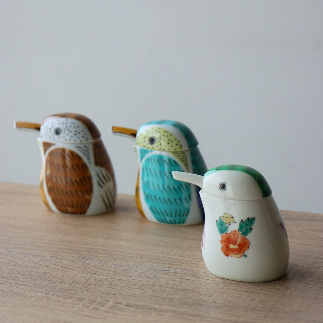 有田燒|陶瓷醬油瓶 翠鳥(錦花)-廚房用品-幸楽窯-七時雜貨 700zakka