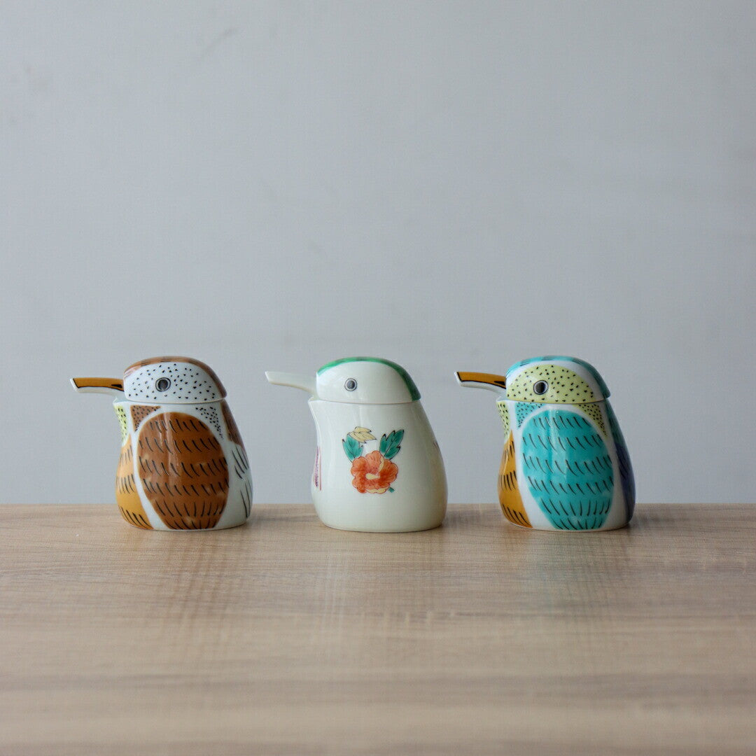 有田燒|陶瓷醬油瓶 翠鳥(錦花)-廚房用品-幸楽窯-七時雜貨 700zakka
