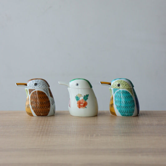 有田燒|陶瓷醬油瓶 翠鳥(錦花)-廚房用品-幸楽窯-七時雜貨 700zakka
