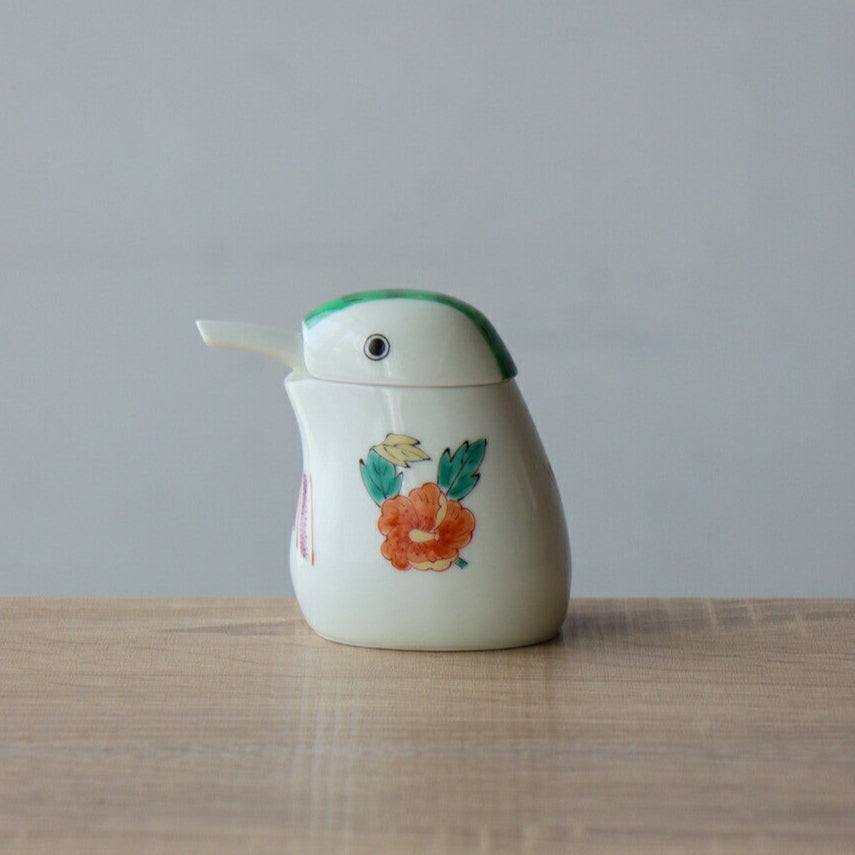 有田燒|陶瓷醬油瓶 翠鳥(錦花)-廚房用品-幸楽窯-七時雜貨 700zakka