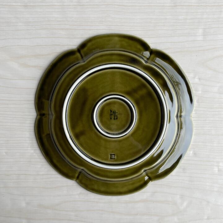 有田燒|輪花型陶瓷餐碟 21cm-餐桌食器-皓洋窯-七時雜貨 700zakka