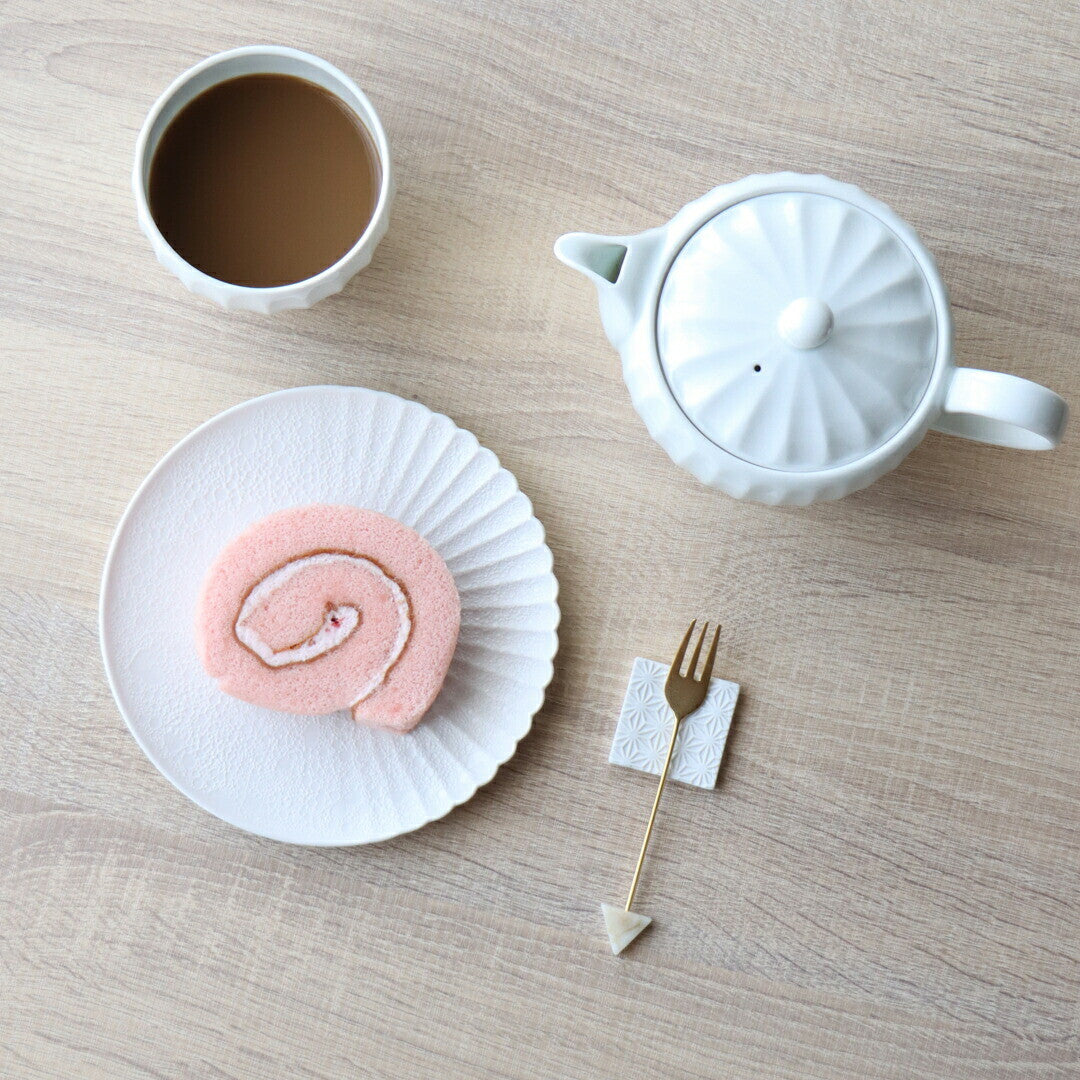 波佐見燒|竹林彫手工白瓷茶壺-茶道具-一真窯-七時雜貨 700zakka