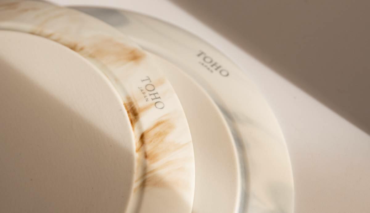 美濃燒|LUCA 大理石雲紋陶瓷碟 棕色-餐桌食器-東峰窯-七時雜貨 700zakka