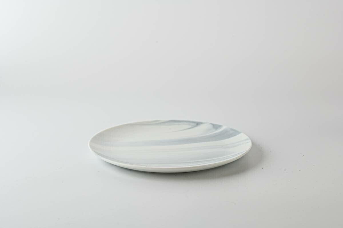 美濃燒|LUCA 大理石雲紋陶瓷碟 黑色-餐桌食器-東峰窯-七時雜貨 700zakka