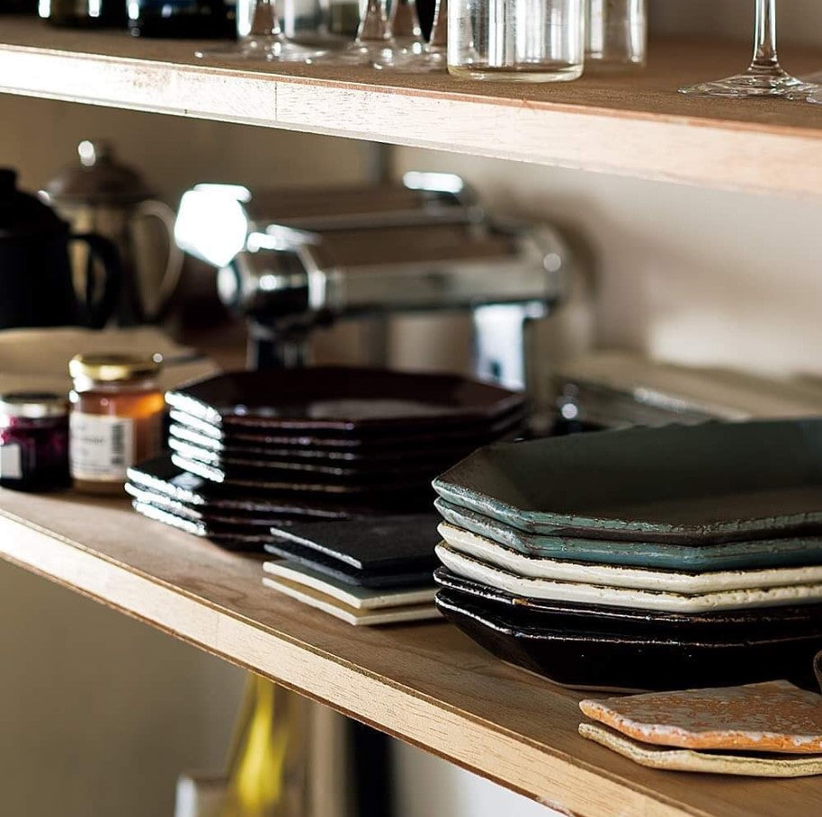 美濃燒|angle手工八角陶瓷長盤 白色-餐桌食器-寿山窯-七時雜貨 700zakka