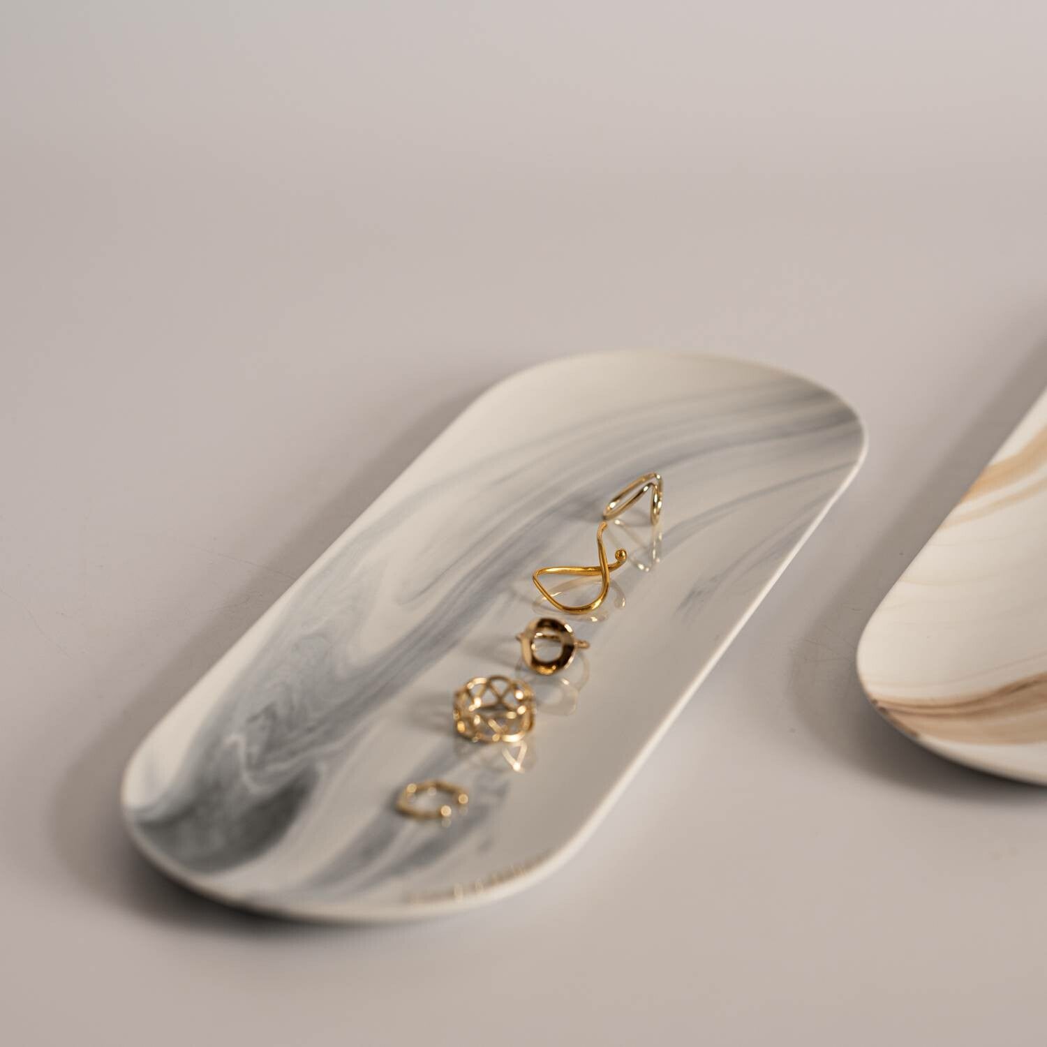 美濃燒|LUCA 大理石雲紋陶瓷長盤 黑色-餐桌食器-東峰窯-七時雜貨 700zakka