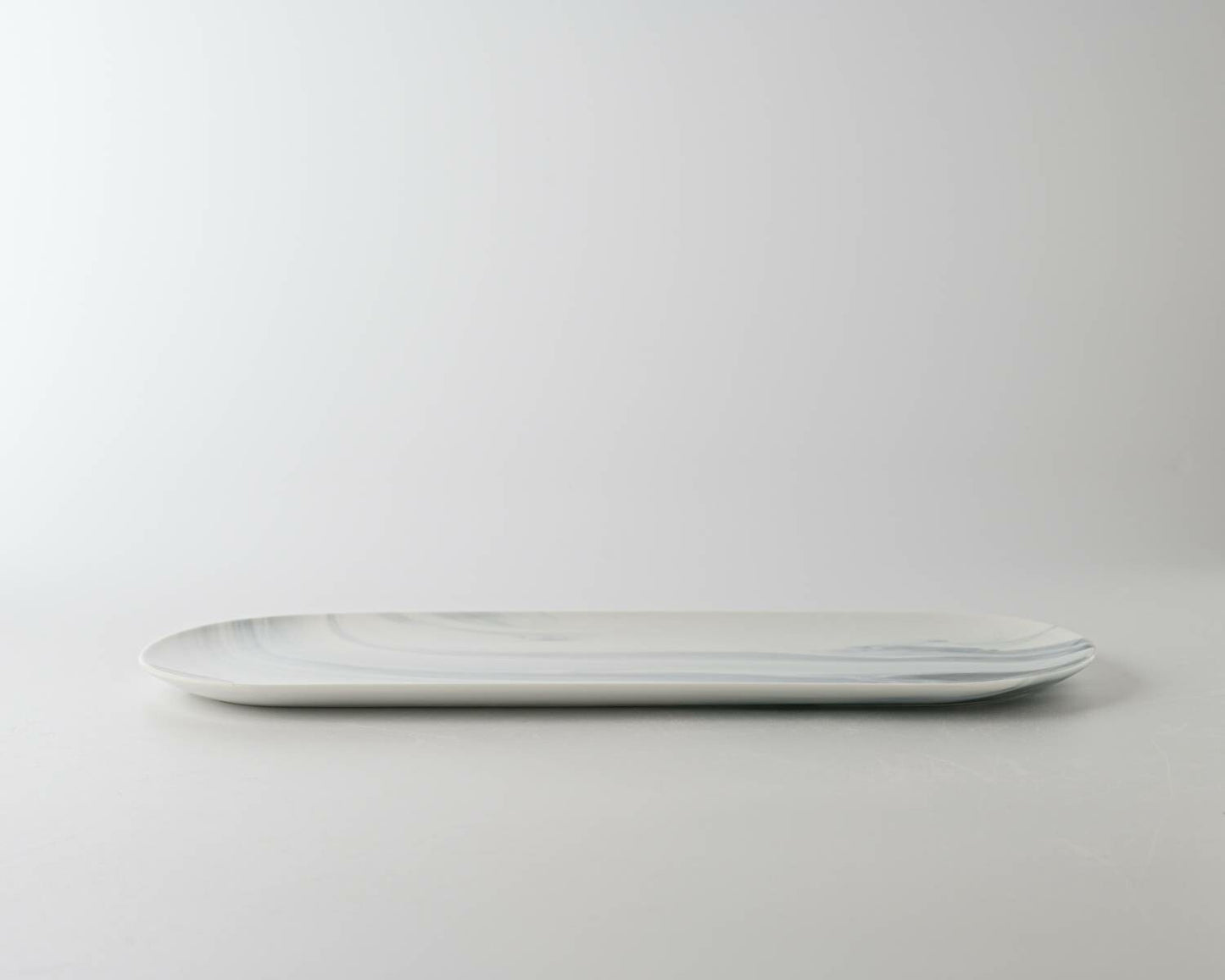 美濃燒|LUCA 大理石雲紋陶瓷長盤 黑色-餐桌食器-東峰窯-七時雜貨 700zakka