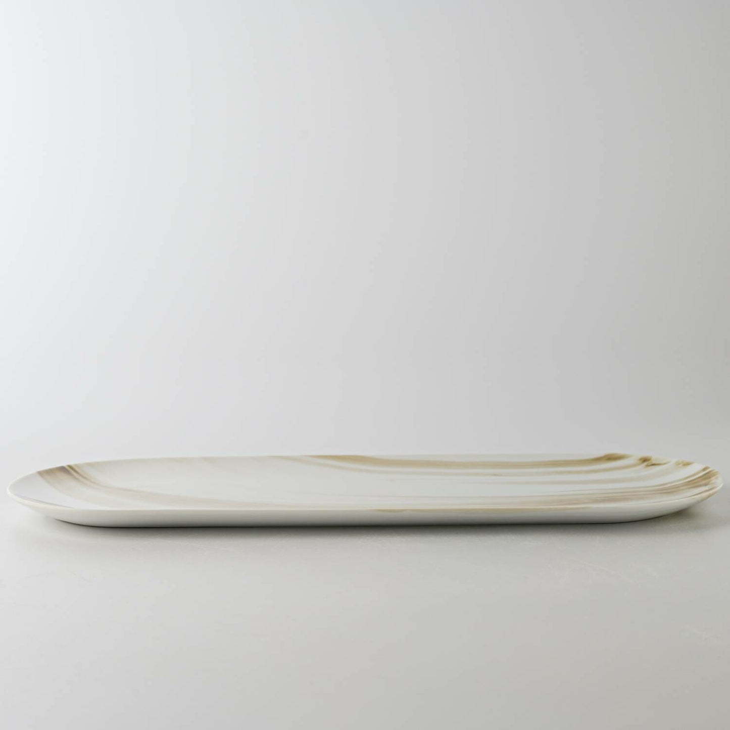 美濃燒|LUCA 大理石雲紋陶瓷長盤 棕色-餐桌食器-東峰窯-七時雜貨 700zakka