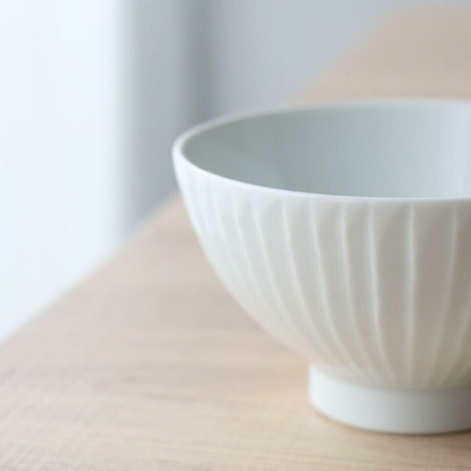 波佐見燒|手工雕刻白瓷飯碗 波浪/草林/竹林-餐桌食器-一真窯-七時雜貨 700zakka