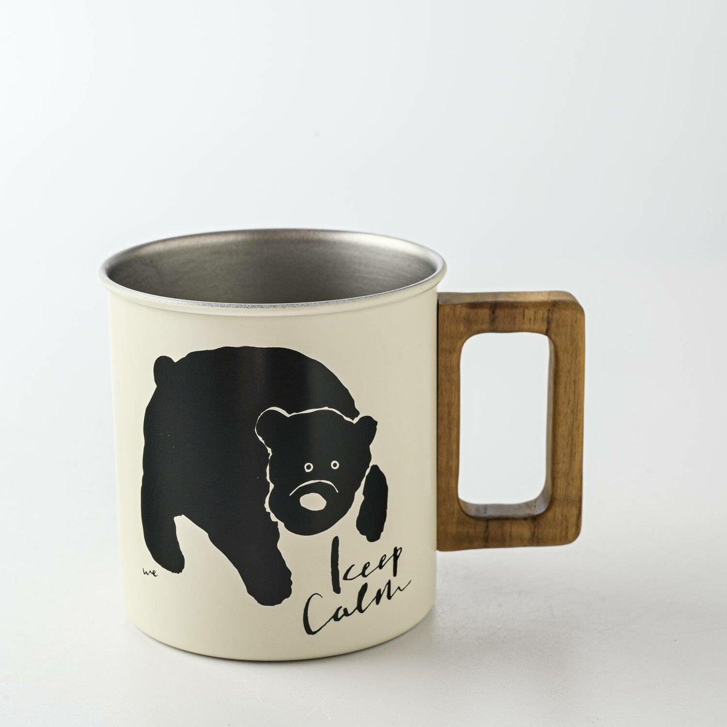 Wedraw by Sea 不鏽鋼木柄馬克杯 熊-杯壺器具-高桑金属-七時雜貨 700zakka