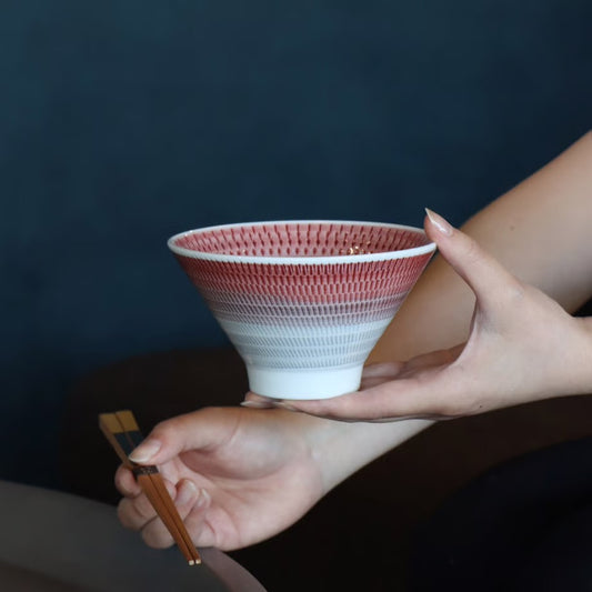 波佐見燒|富士山陶瓷飯碗 2色-餐桌食器-一真窯-七時雜貨 700zakka