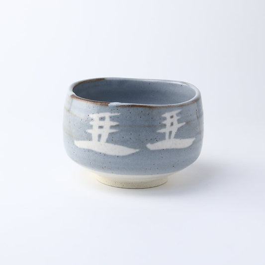 美濃燒|鼠志野山水抹茶碗(木盒裝)-杯壺器具-AWASAKA-七時雜貨 700zakka