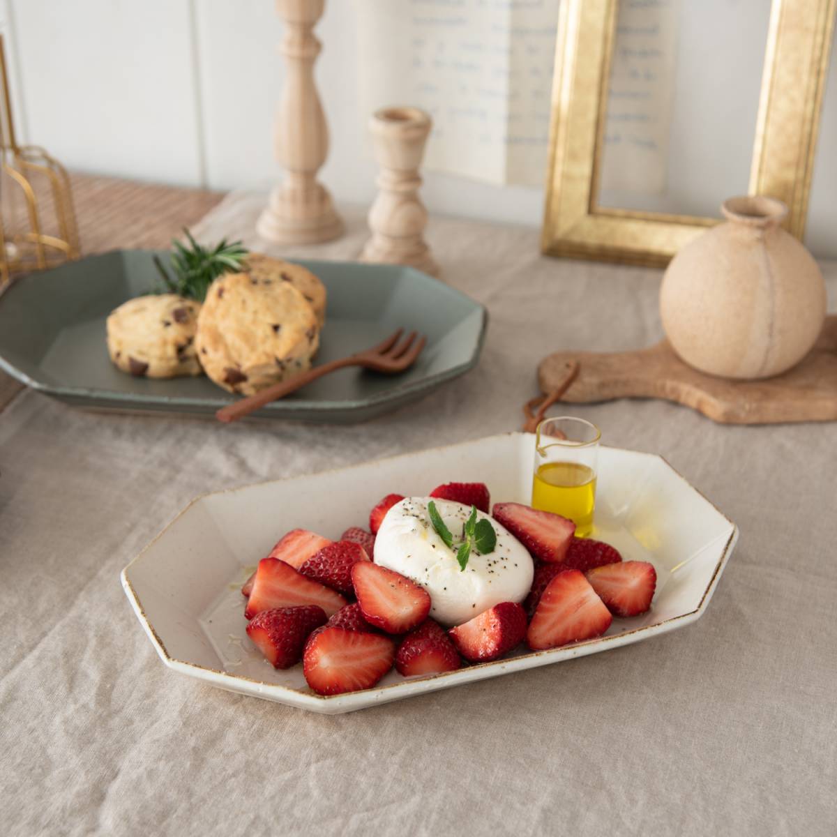 美濃燒|angle手工八角陶瓷長盤 白色-餐桌食器-寿山窯-七時雜貨 700zakka