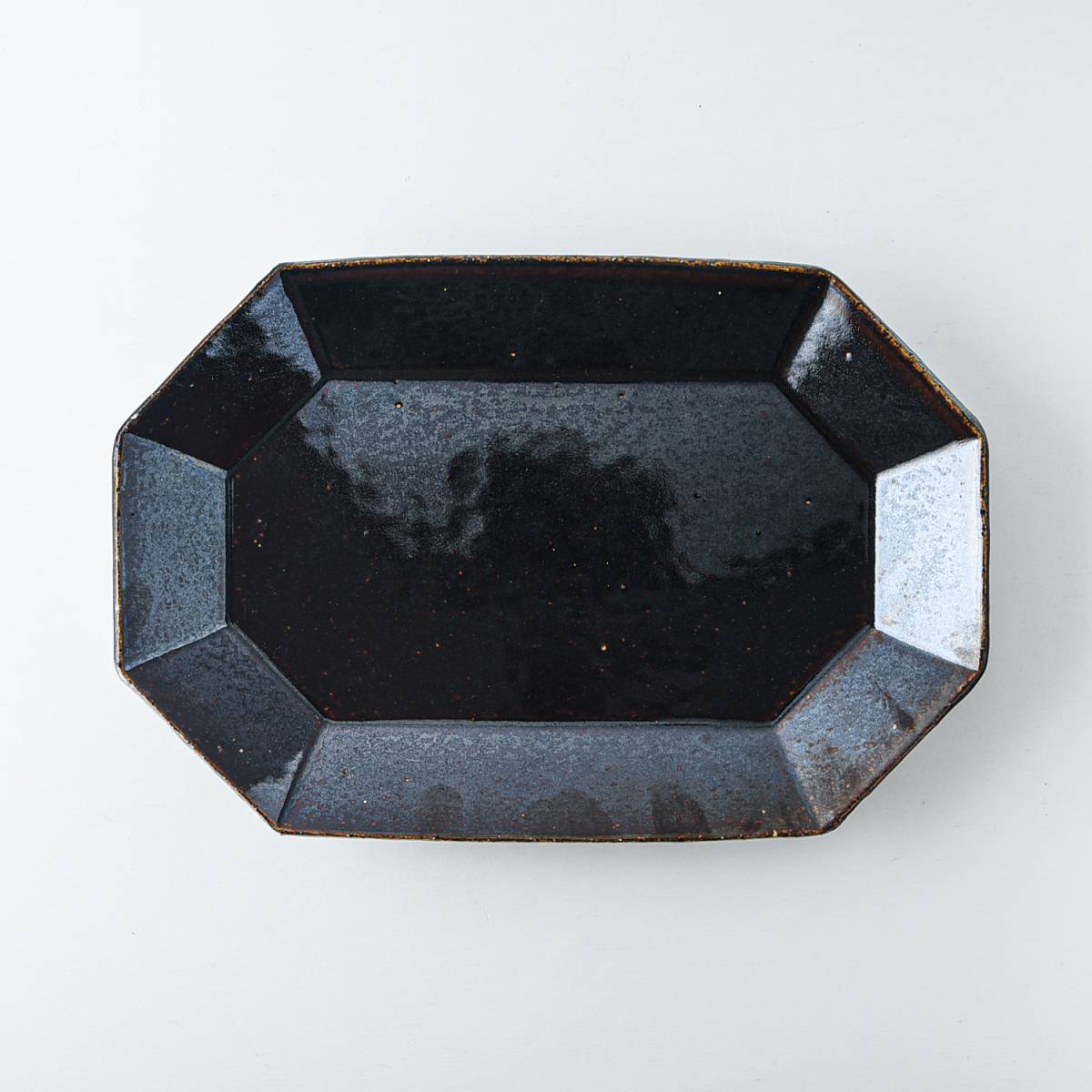 美濃燒|angle手工八角陶瓷長盤 棕色-餐桌食器-寿山窯-七時雜貨 700zakka