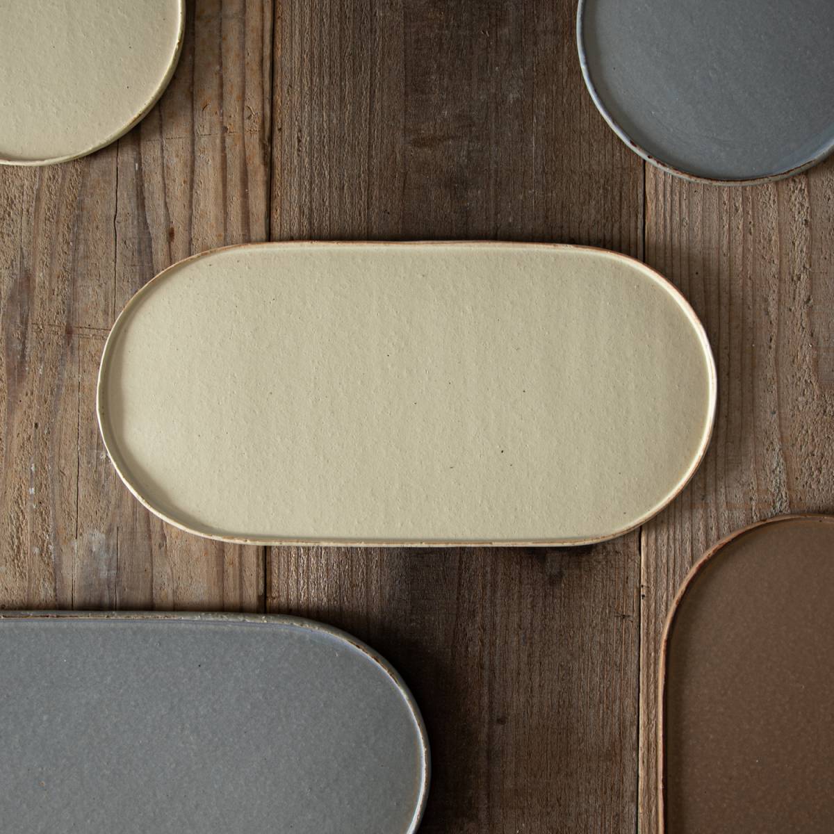 美濃燒|branche手工橢圓陶瓷長盤 薰衣草-餐桌食器-寿山窯-七時雜貨 700zakka