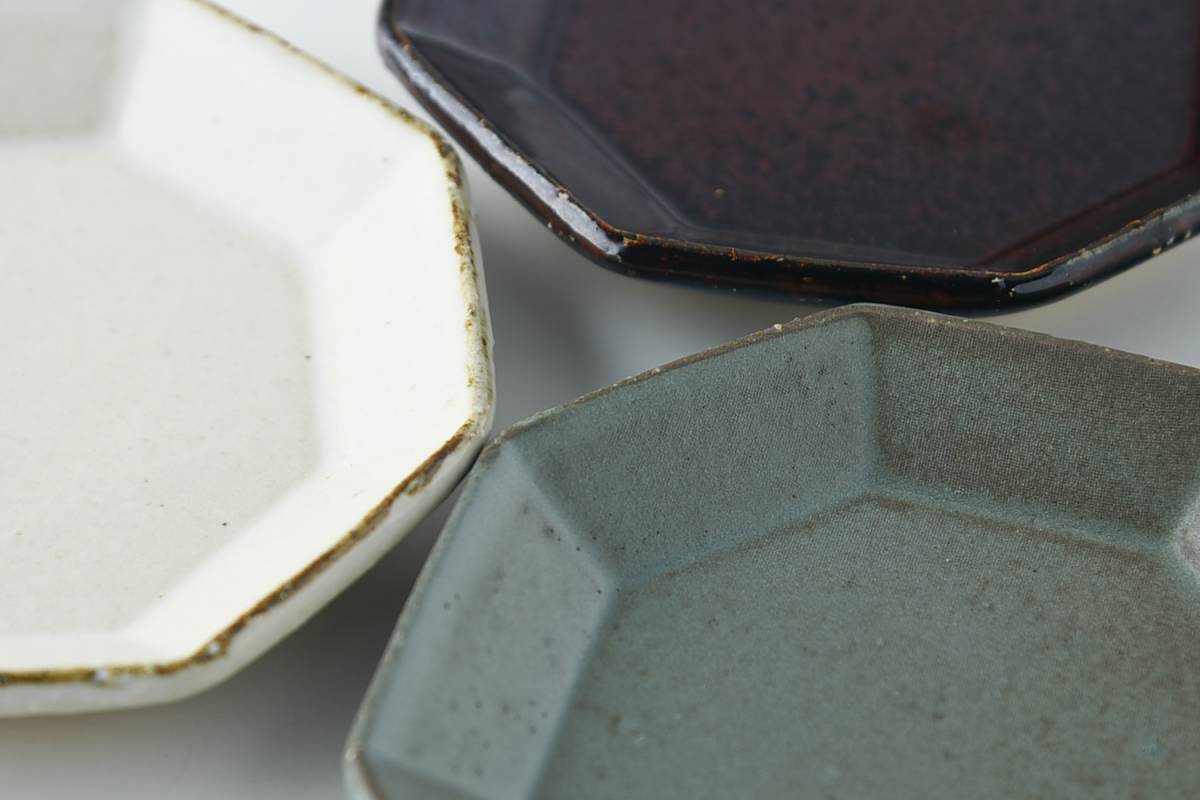 美濃燒|angle手工八角陶瓷碟3色禮盒裝-餐桌食器-寿山窯-七時雜貨 700zakka