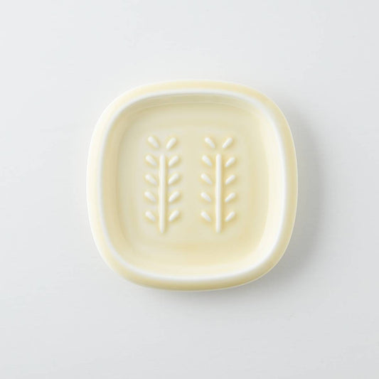 美濃燒|Crust陶瓷肥皂小碟 黃色-浴室用品-深山 miyama-七時雜貨 700zakka