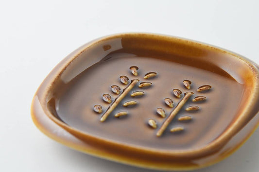 美濃燒|Crust陶瓷肥皂小碟 飴釉-浴室用品-深山 miyama-七時雜貨 700zakka