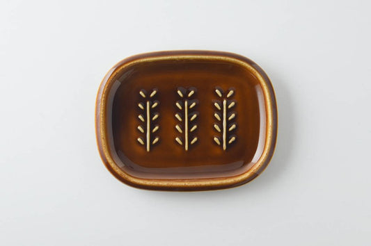 美濃燒|Crust陶瓷肥皂碟 飴釉-浴室用品-深山 miyama-七時雜貨 700zakka