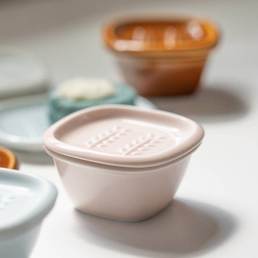 美濃燒|Crust陶瓷方形肥皂盒連碟 粉色-浴室用品-深山 miyama-七時雜貨 700zakka