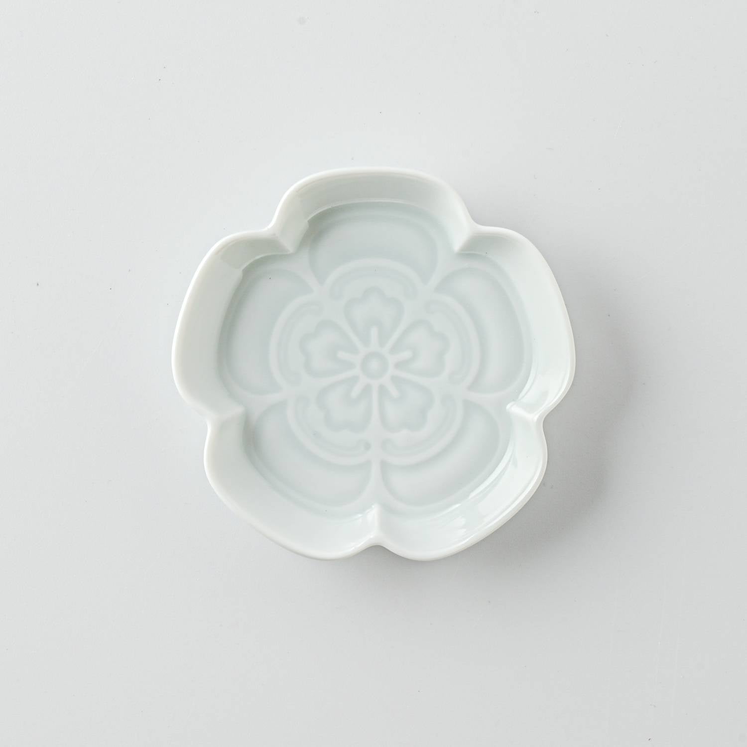 美濃燒|楽.gaku 木瓜紋浮雕醬油碟 青白磁-餐桌食器-深山 miyama-七時雜貨 700zakka