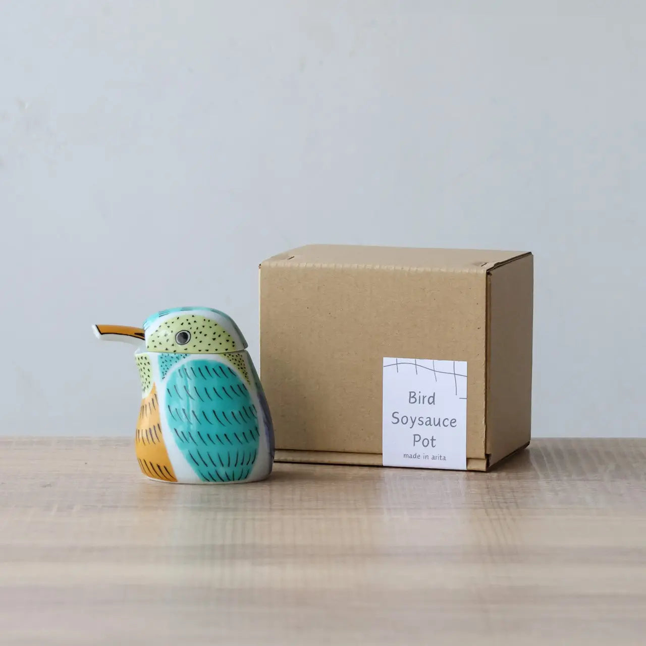 有田燒|陶瓷醬油瓶 翠鳥-廚房用品-幸楽窯-七時雜貨 700zakka