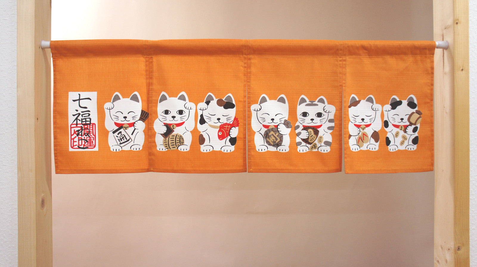 日式門簾|七隻招財貓-家居佈置-COSMOS-七時雜貨 700zakka