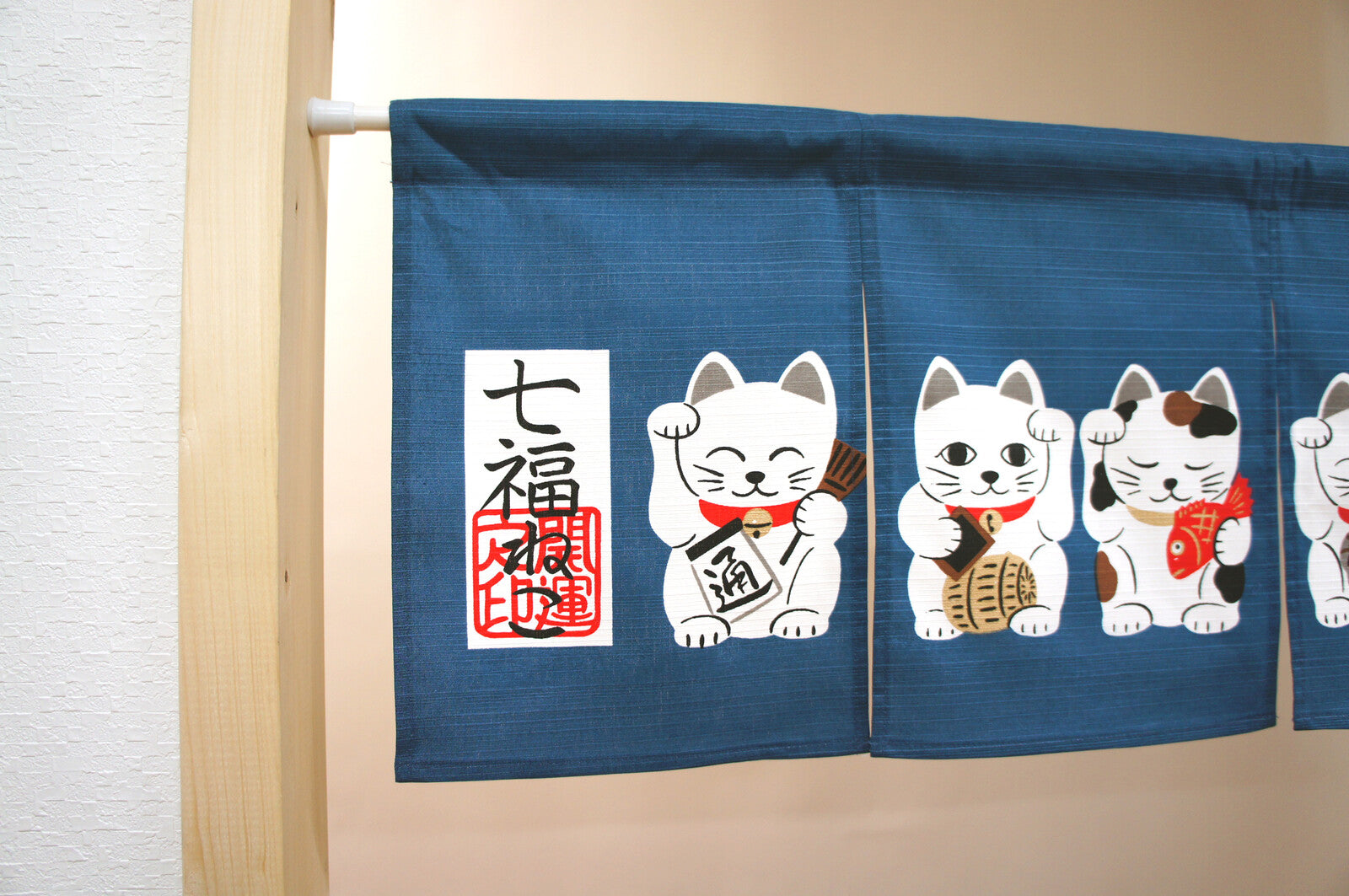 日式門簾|七隻招財貓-家居佈置-COSMOS-七時雜貨 700zakka