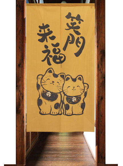 日式門簾|笑門來福招財貓-家居佈置-COSMOS-七時雜貨 700zakka