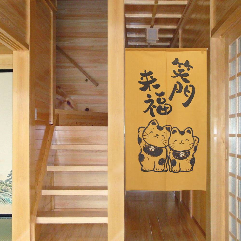 日式門簾|笑門來福招財貓-家居佈置-COSMOS-七時雜貨 700zakka