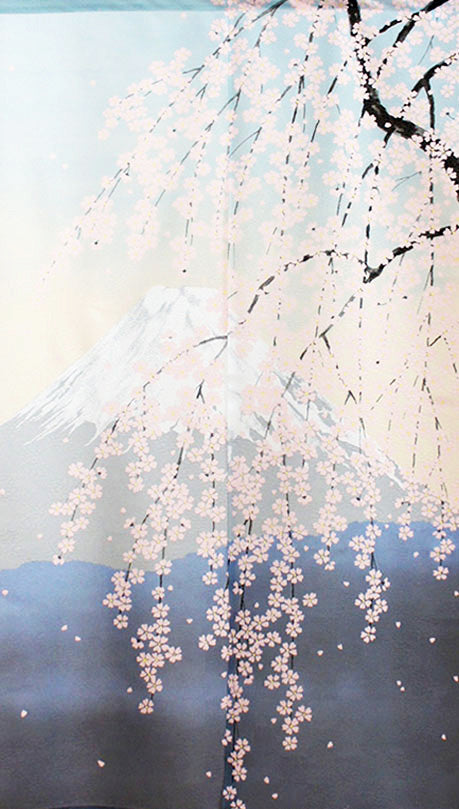 日式門簾|春季富士山-家居佈置-COSMOS-七時雜貨 700zakka