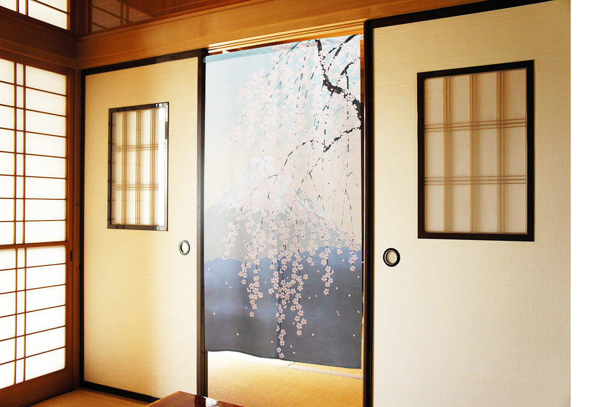 日式門簾|春季富士山-家居佈置-COSMOS-七時雜貨 700zakka