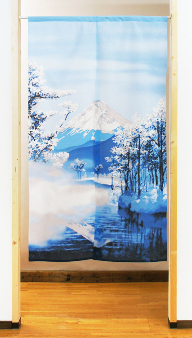 日式門簾|冬季富士山-家居佈置-COSMOS-七時雜貨 700zakka