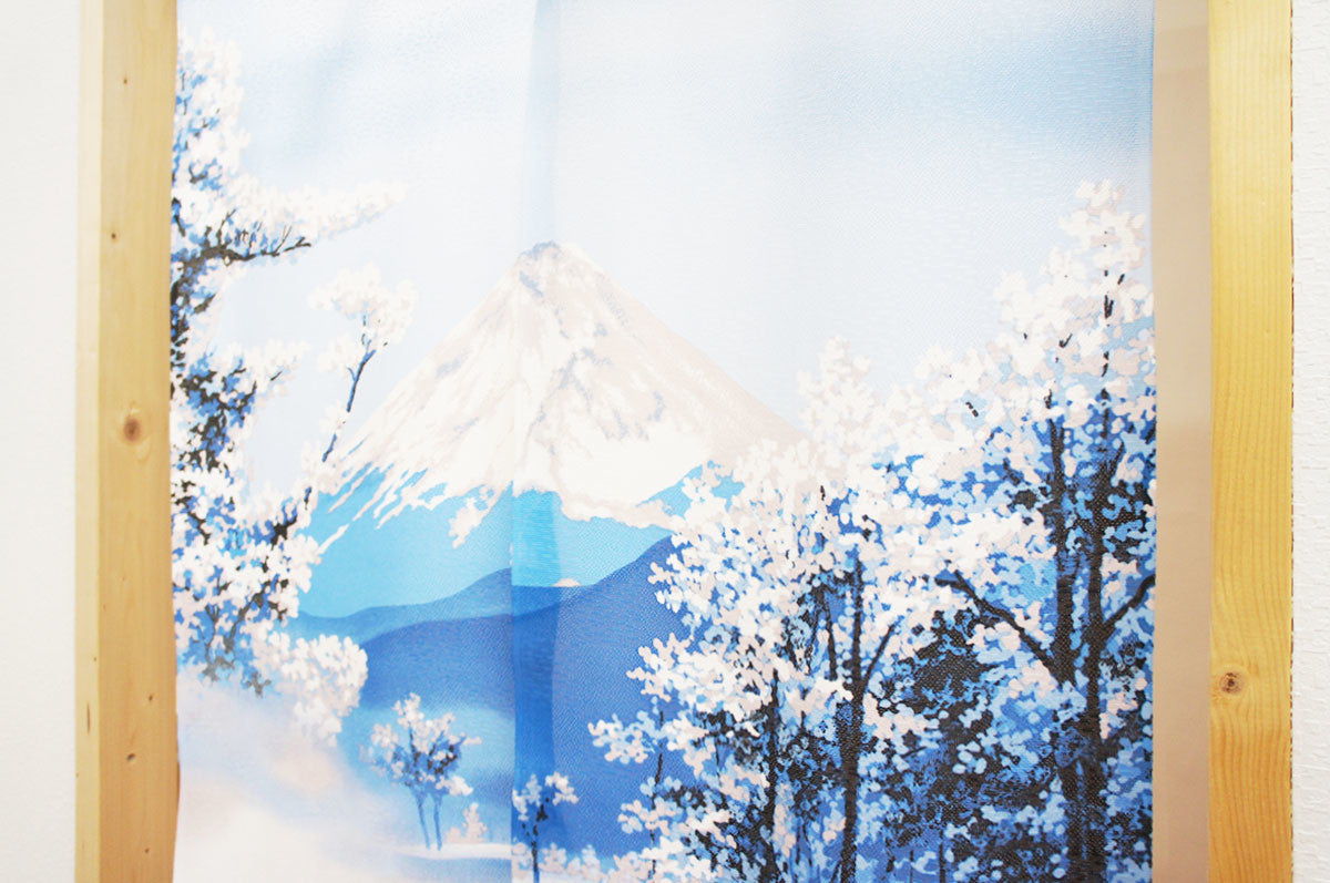 日式門簾|冬季富士山-家居佈置-COSMOS-七時雜貨 700zakka