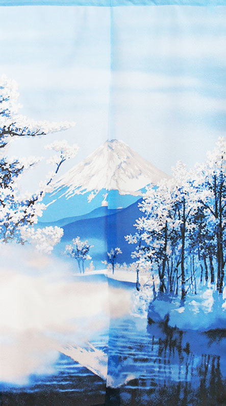 日式門簾|冬季富士山-家居佈置-COSMOS-七時雜貨 700zakka