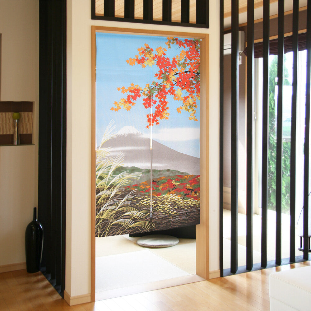 日式門簾|秋季富士山-家居佈置-COSMOS-七時雜貨 700zakka