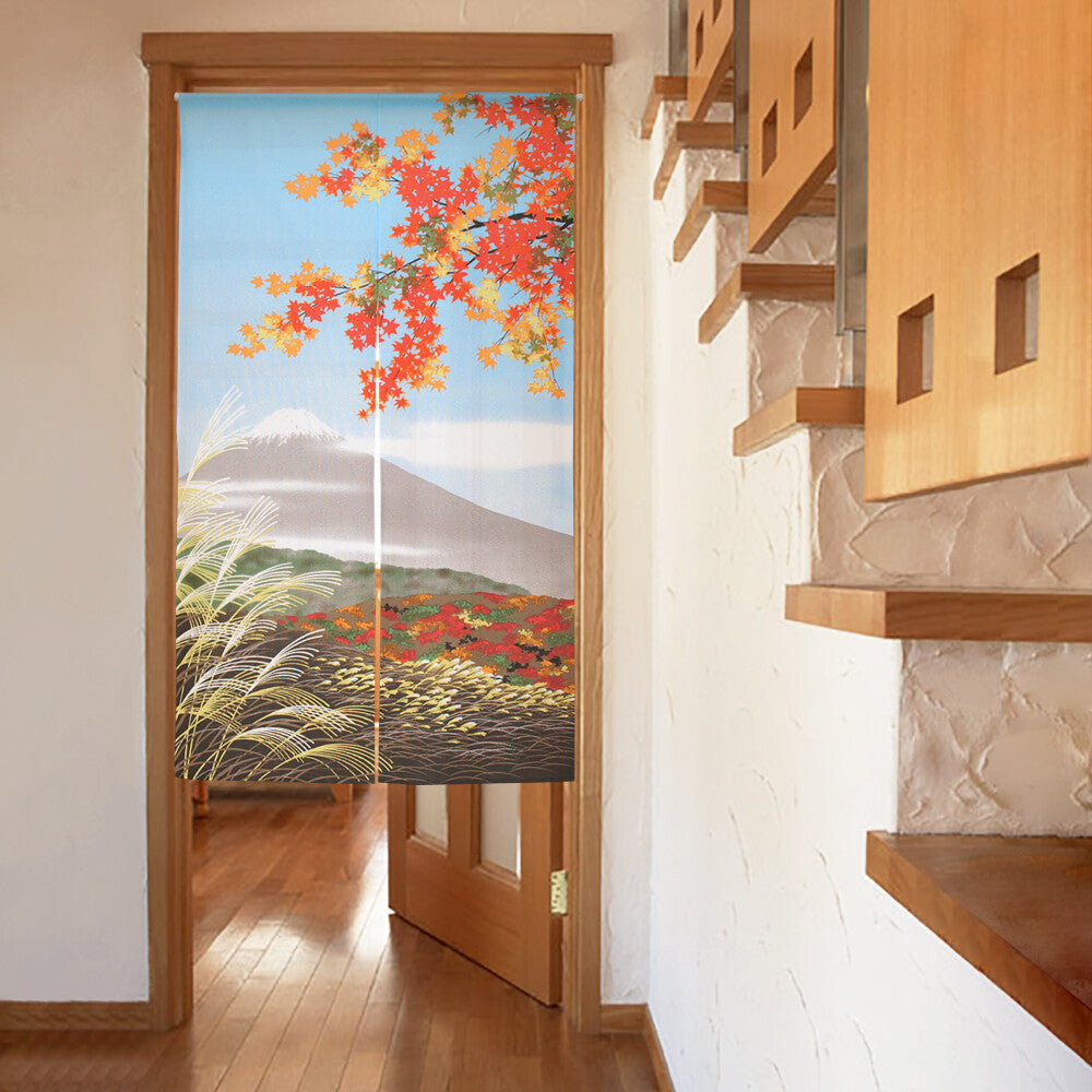 日式門簾|秋季富士山-家居佈置-COSMOS-七時雜貨 700zakka