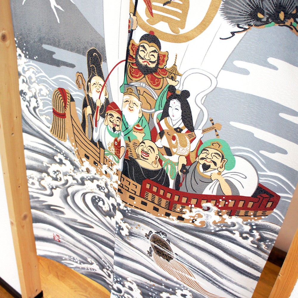 日式門簾|鶴龜七福神-家居佈置-COSMOS-七時雜貨 700zakka